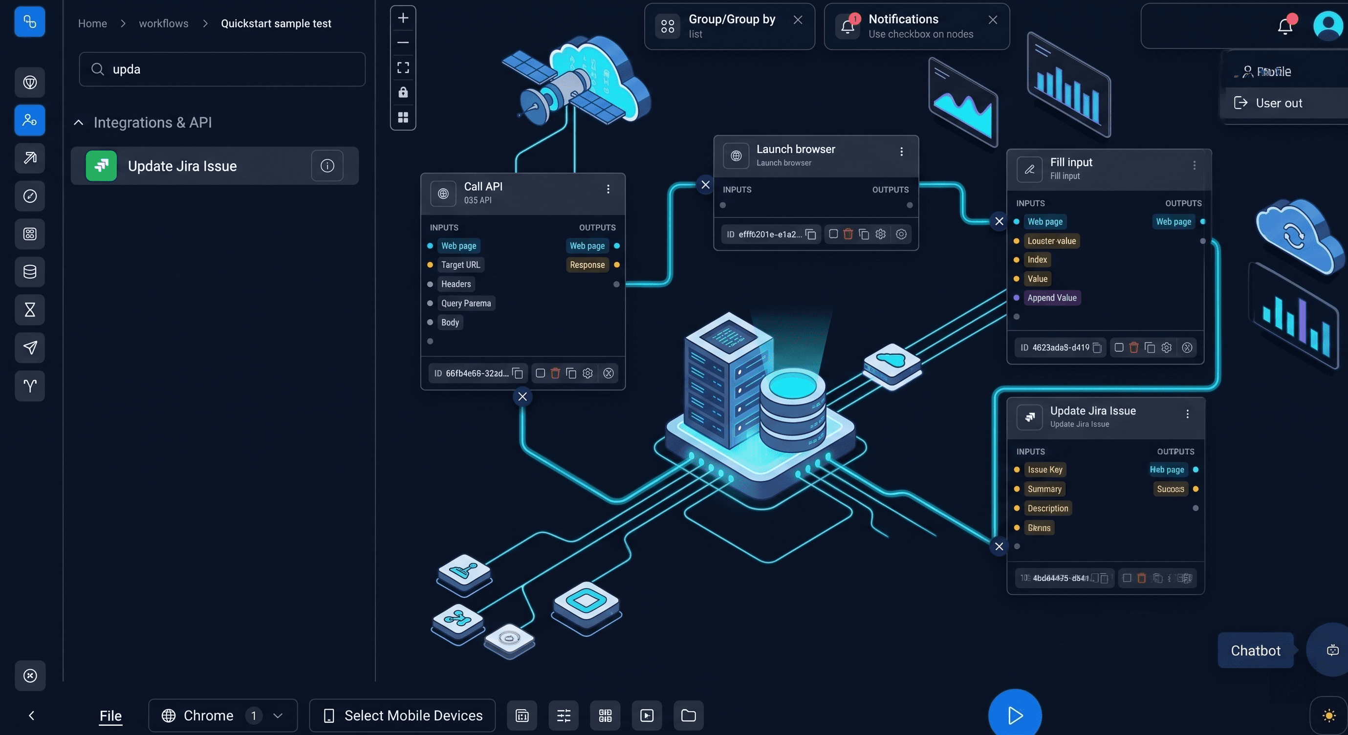 Tynkr no-code flow editor
